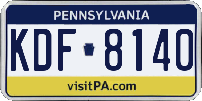 PA license plate KDF8140