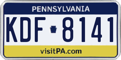 PA license plate KDF8141