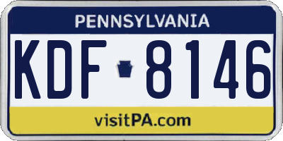 PA license plate KDF8146