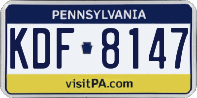 PA license plate KDF8147