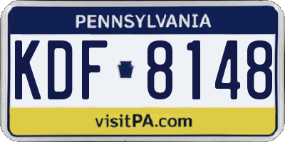 PA license plate KDF8148
