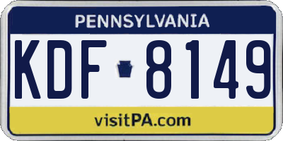 PA license plate KDF8149
