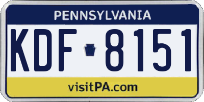 PA license plate KDF8151