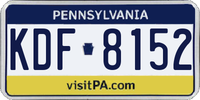 PA license plate KDF8152