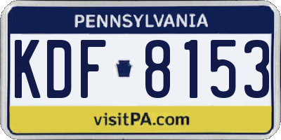 PA license plate KDF8153