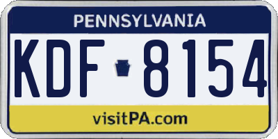 PA license plate KDF8154