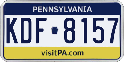 PA license plate KDF8157
