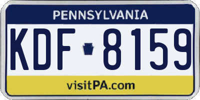 PA license plate KDF8159