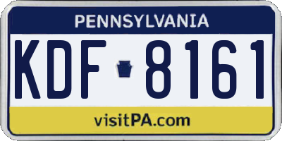 PA license plate KDF8161