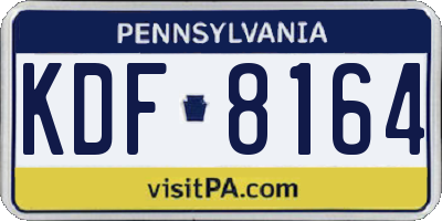 PA license plate KDF8164