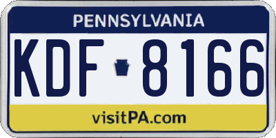 PA license plate KDF8166