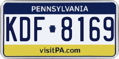 PA license plate KDF8169