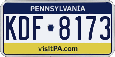 PA license plate KDF8173