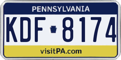PA license plate KDF8174