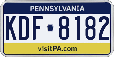 PA license plate KDF8182