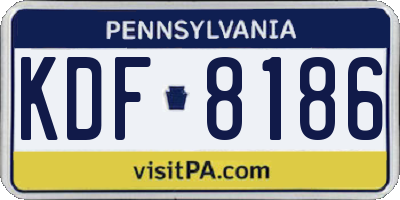 PA license plate KDF8186