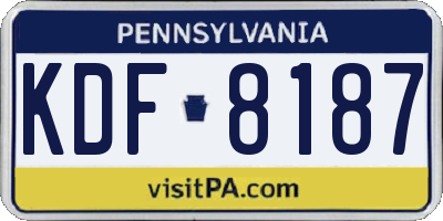 PA license plate KDF8187