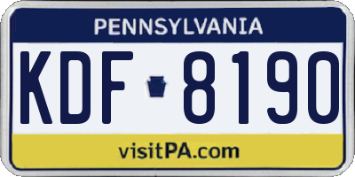 PA license plate KDF8190