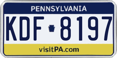 PA license plate KDF8197