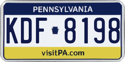 PA license plate KDF8198