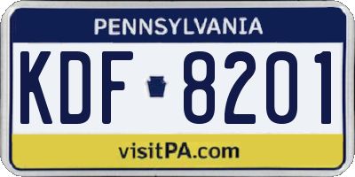 PA license plate KDF8201