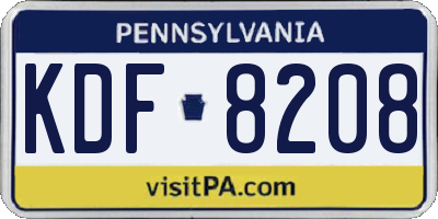 PA license plate KDF8208