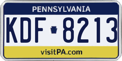 PA license plate KDF8213