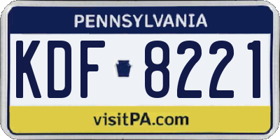 PA license plate KDF8221