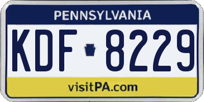 PA license plate KDF8229
