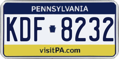 PA license plate KDF8232