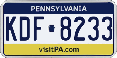 PA license plate KDF8233