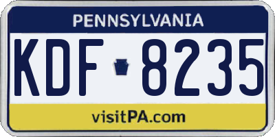 PA license plate KDF8235