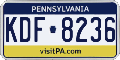 PA license plate KDF8236