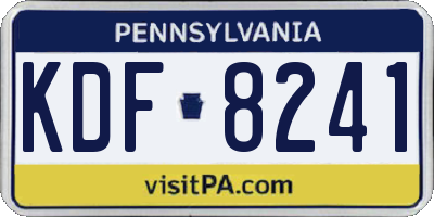 PA license plate KDF8241