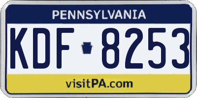 PA license plate KDF8253