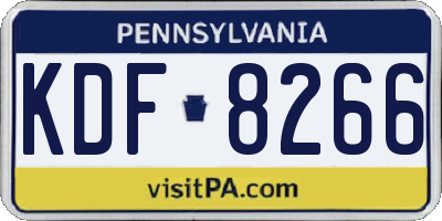 PA license plate KDF8266