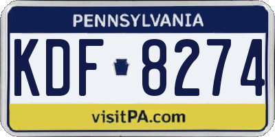 PA license plate KDF8274