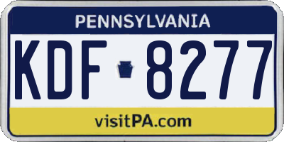 PA license plate KDF8277