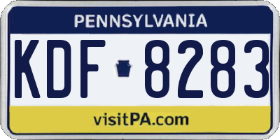 PA license plate KDF8283