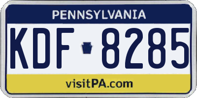 PA license plate KDF8285