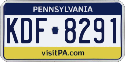 PA license plate KDF8291