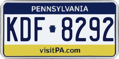 PA license plate KDF8292
