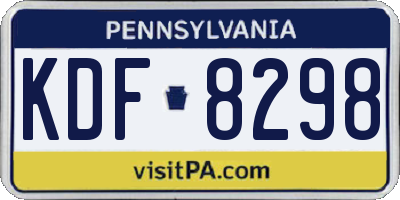 PA license plate KDF8298