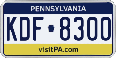 PA license plate KDF8300