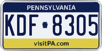 PA license plate KDF8305