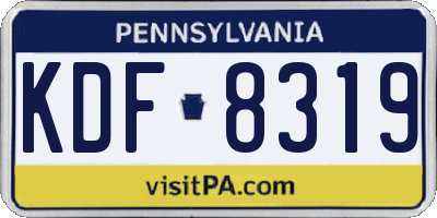 PA license plate KDF8319