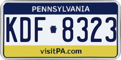 PA license plate KDF8323