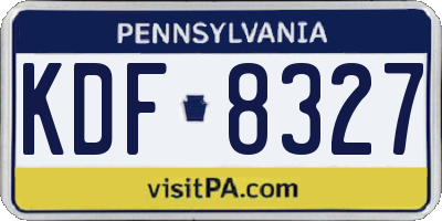 PA license plate KDF8327