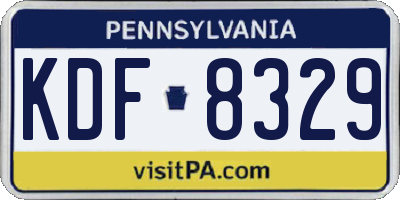 PA license plate KDF8329