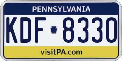 PA license plate KDF8330